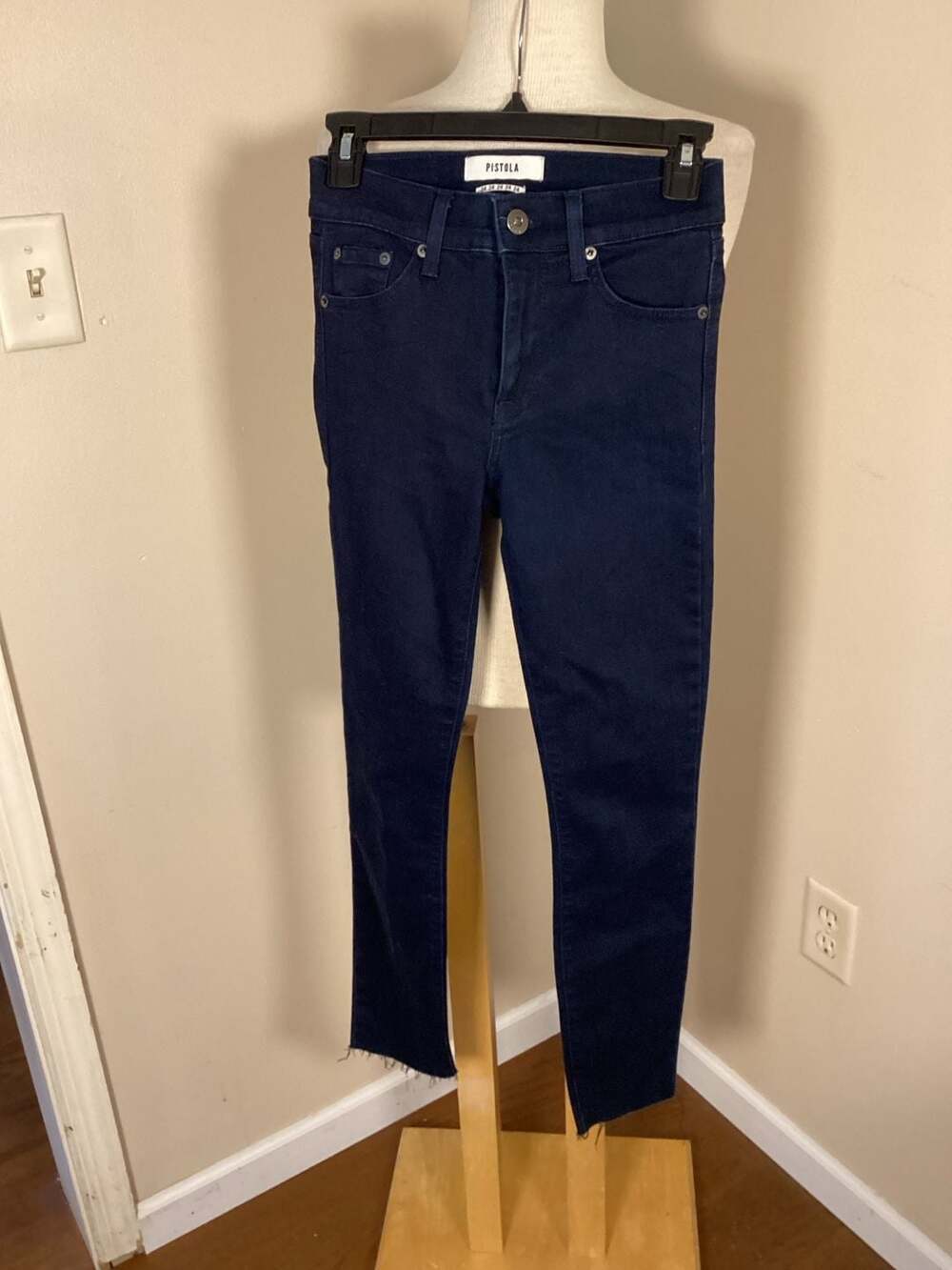 Pistola Women's Dark Wash Skinny Jeans with Raw Hem Size 24